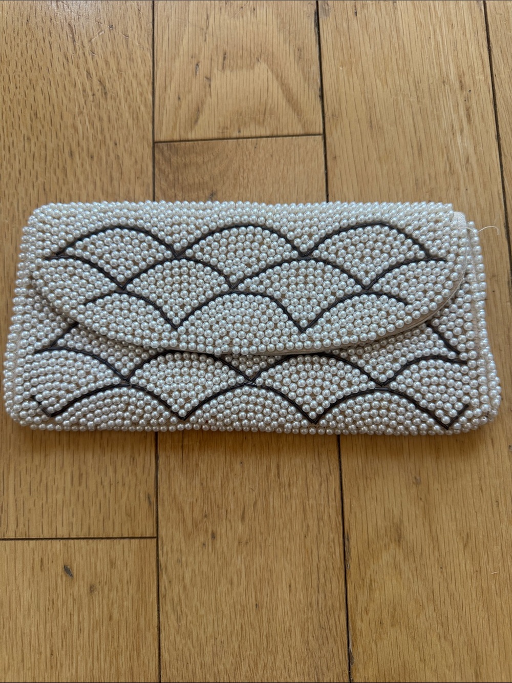 VINTAGE: Pearl Beaded Evening Clutch
